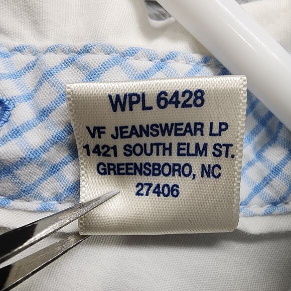 Lee Riders Top Woman XXL White Collared Button-Up Shirt 3/4 Sleeve Flip Cuff - Picture 8 of 13